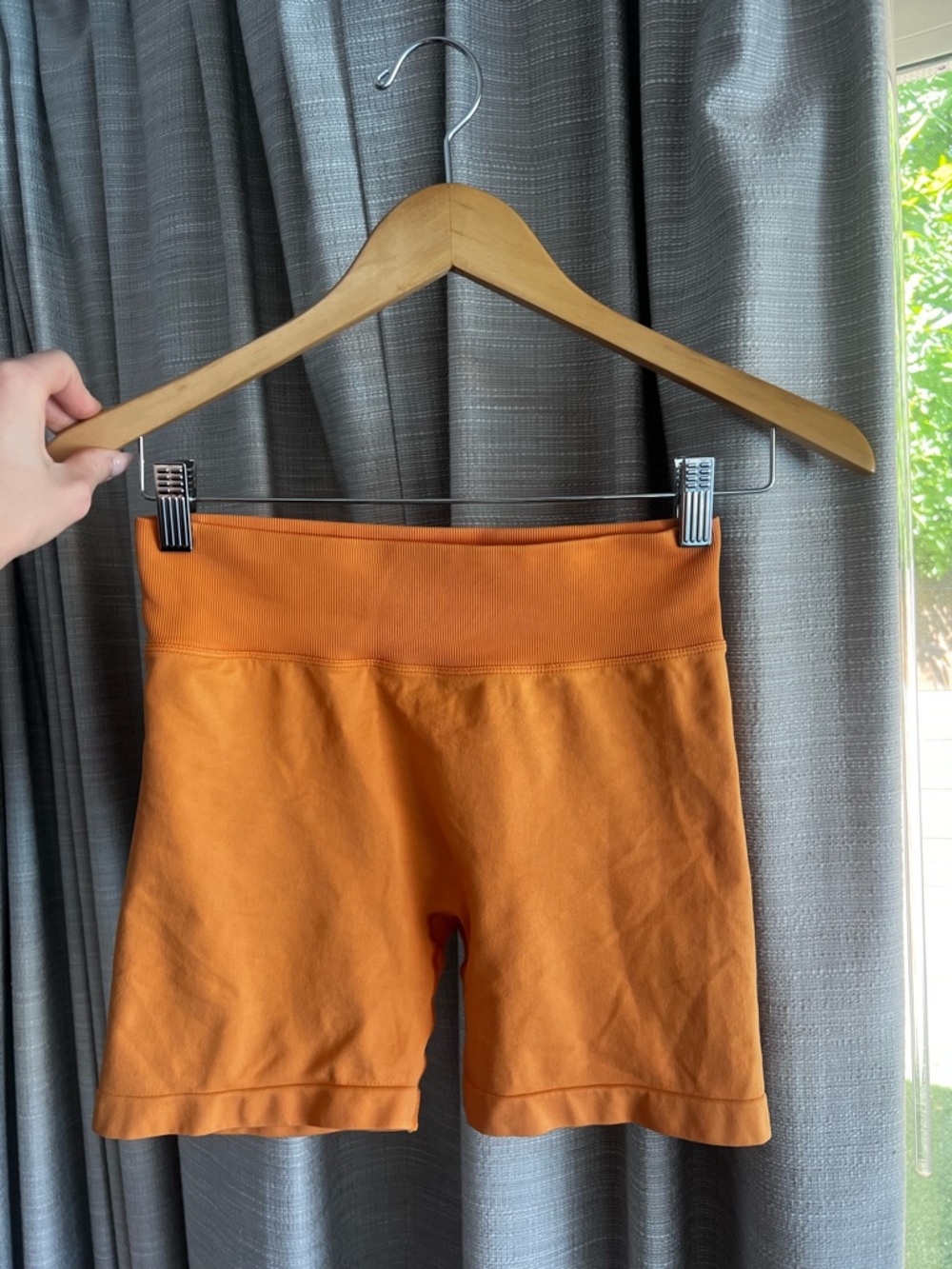 High-Rise Orange Women's Bike Shorts